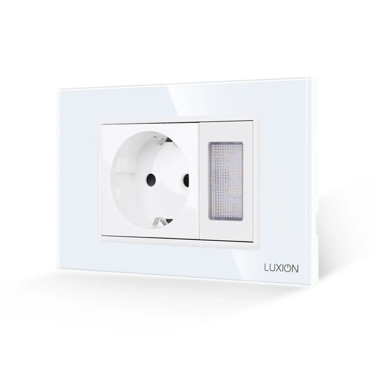Priza Schuko + Lampa de Veghe cu Rama din Sticla LUXION, Standard Italian, 3M