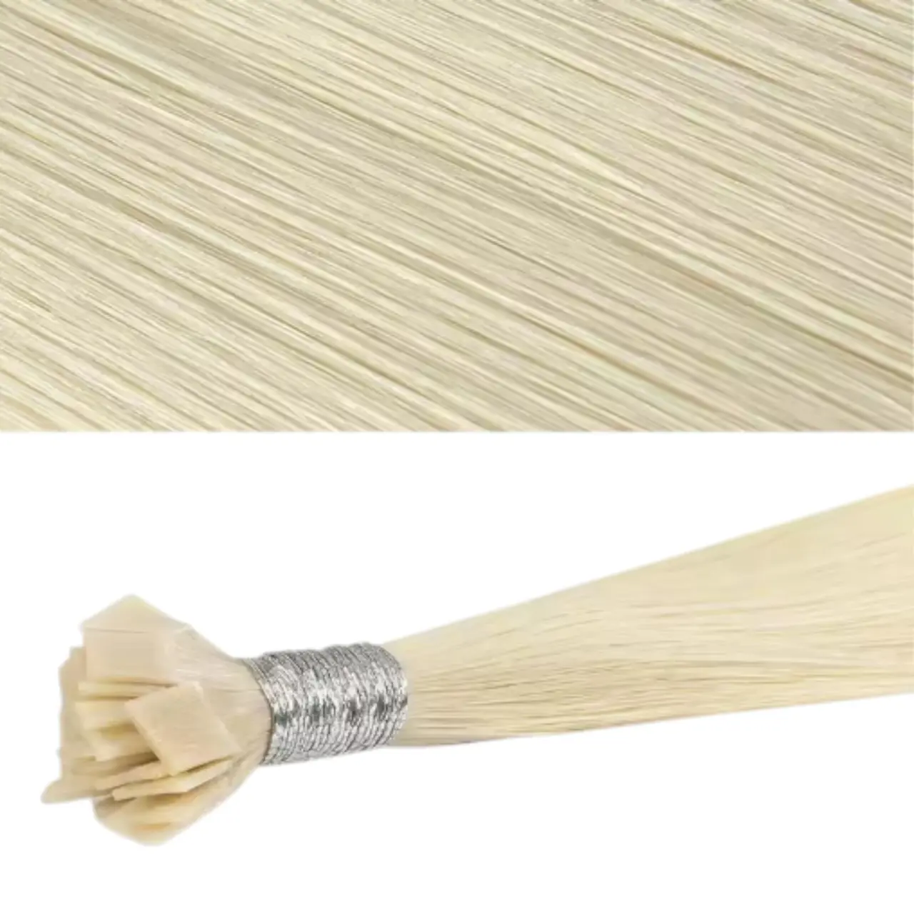 Extensii Micro Keratina Par Rusesc Blond Platinat