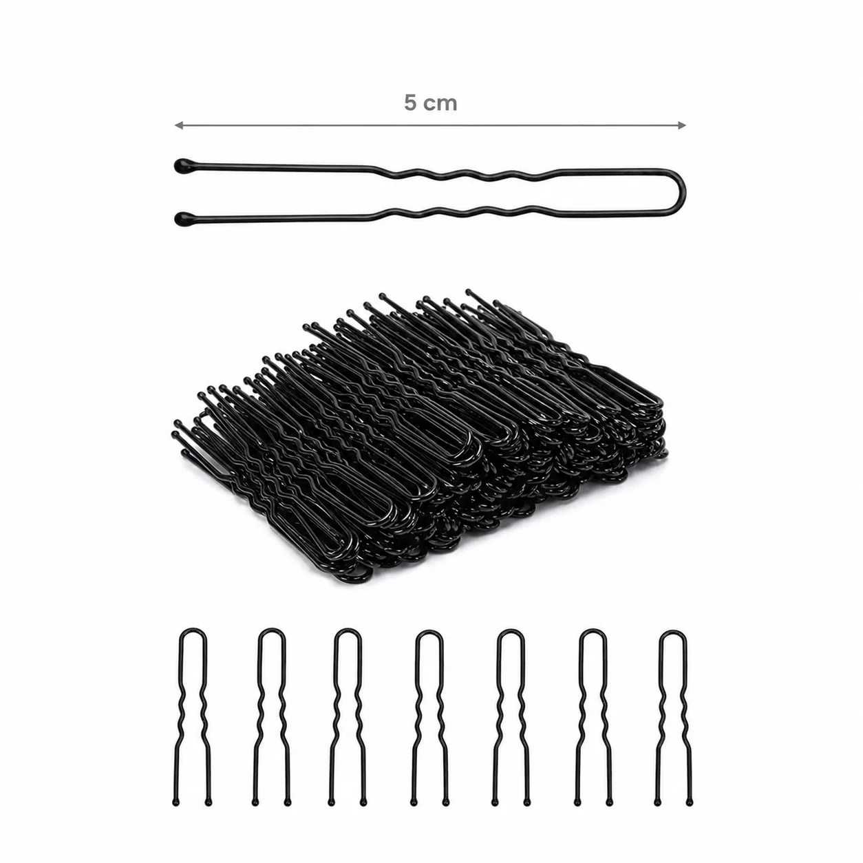 Set 500 Ace Negre Ondulate Sustinere Coc 5 cm