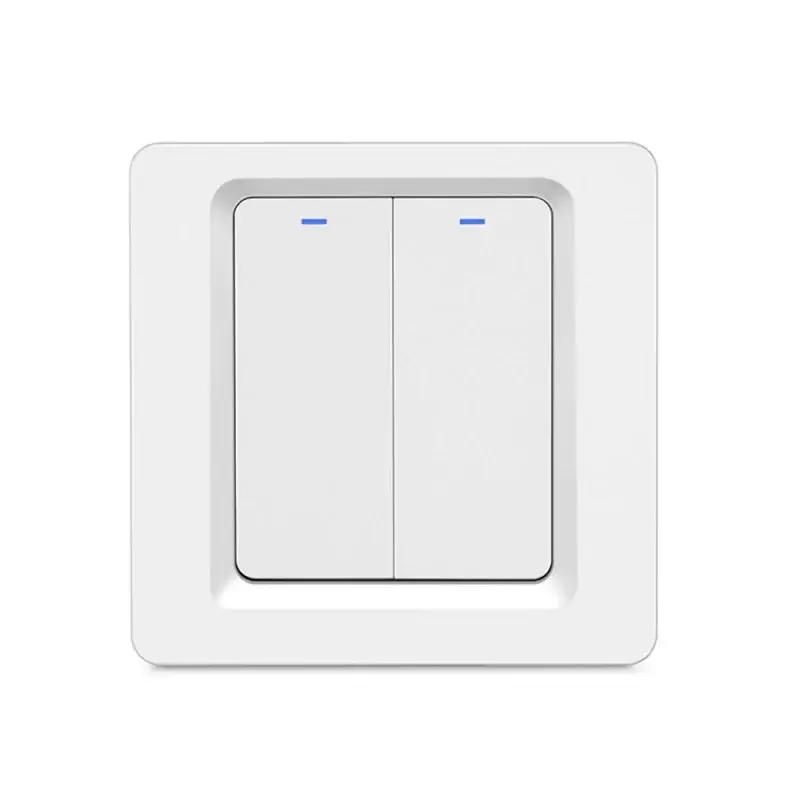Intrerupator Smart Techstar®, Wireless 2.4GHz, Button cu Revenire, Design Classic, Iluminare LED, 2 Faze, cu NUL, Alb