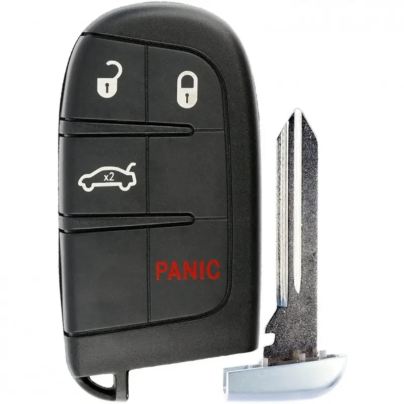 Carcasa Cheie Auto Techstar® compatibila cu Chrysler, Dodge, Jeep, Fiat, 4 Butoane, Cu Lama, Pini Baterie