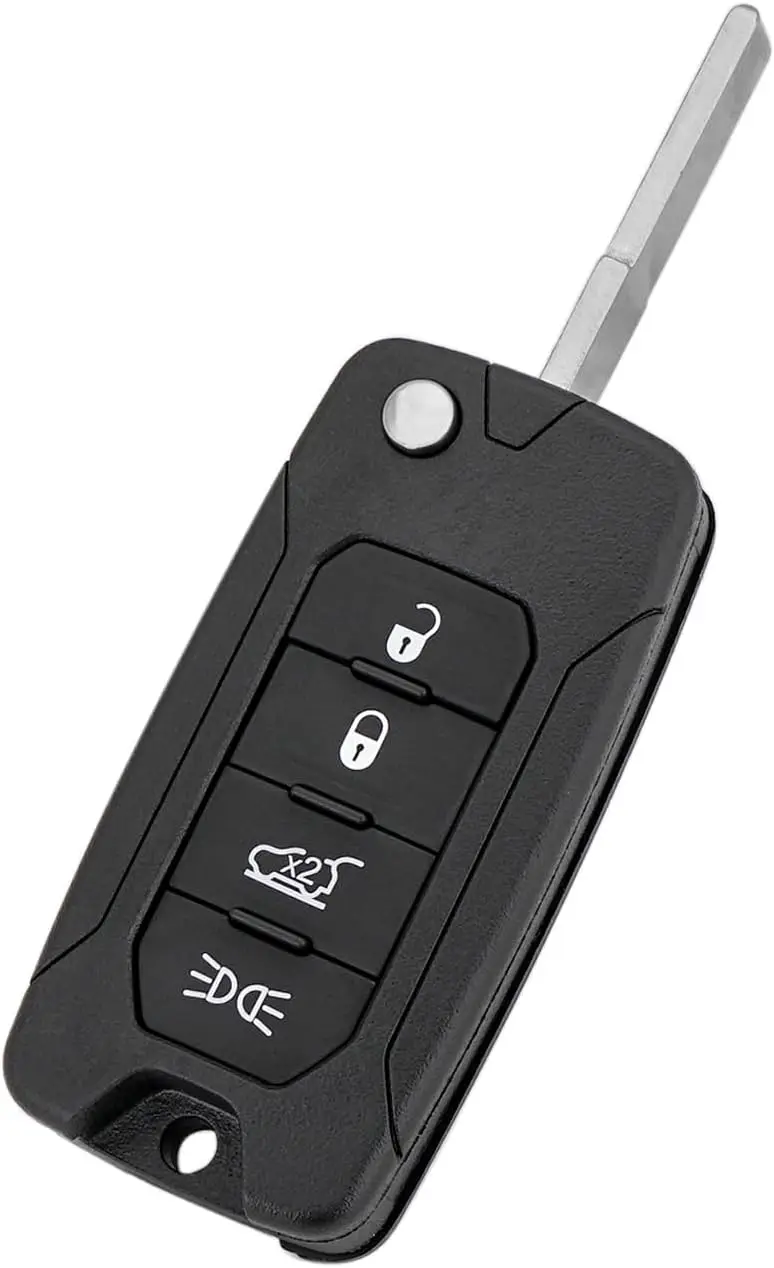 Carcasa Cheie Auto Techstar tip Flip cu 4 butoane, Compatibila Jeep Renegade, Compass, Patriot, Liberty 2014–2021, Fiat 500X, cu Lama