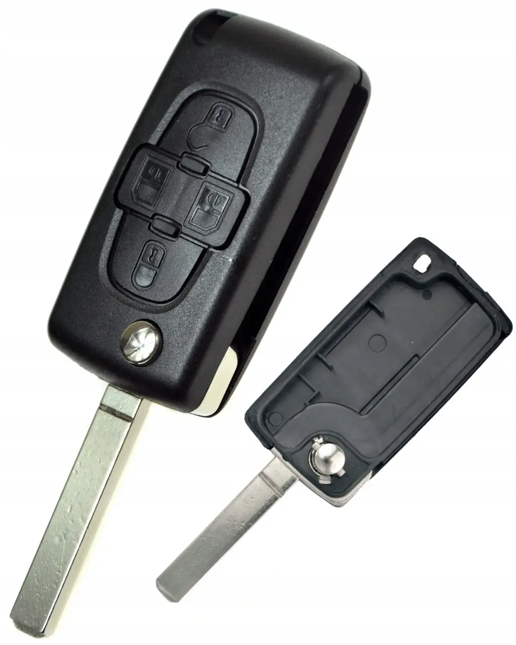 Carcasa cheie briceag Techstar cu 4 butoane pentru Peugeot 1007 – model flip compatibil BRE2247