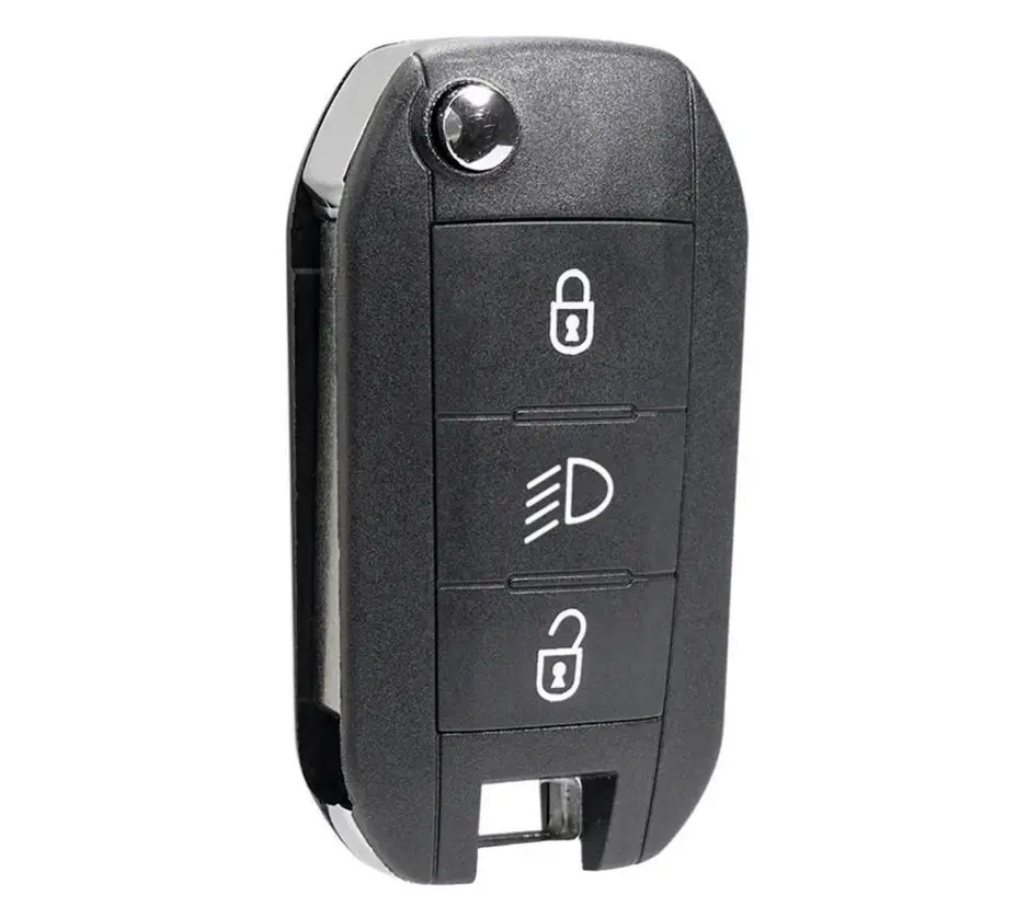 Cheie auto completa Techstar compatibila cu Peugeot Citroen, 3 butoane, HU83, 433MHz, cu chip ID46, telecomanda inclusa