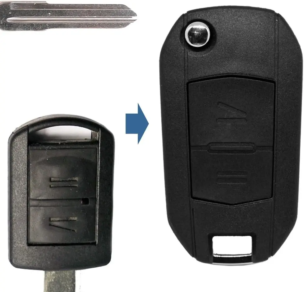Carcasa Cheie Transformatoare 2 Butoane Flip HU46 Compatibila cu Opel – Corsa C, Meriva A, Tigra B, Combo