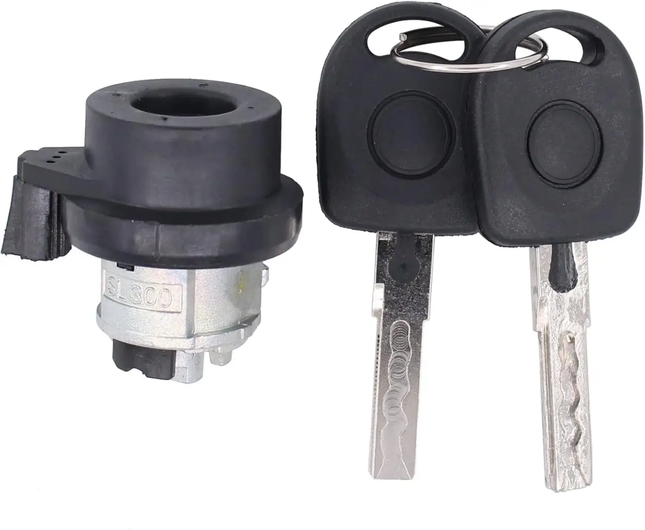 Cilindru contact + 2 chei pentru Audi A1 A3 A4 TT Q3, VW Golf V VI VII, Jetta, Passat, Polo, Caddy, Tiguan, Transporter, Seat Leon, Skoda Octavia | Echiv OE 6L0905855D, 8E0905855A