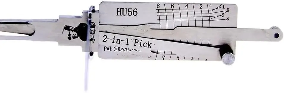 Decodor unealta auto Lishi Originala HU56 – 2-in-1 Pick, pentru deblocare usi si portbagaj, compatibila cu Volvo S40, V40 si Mitsubishi Carisma