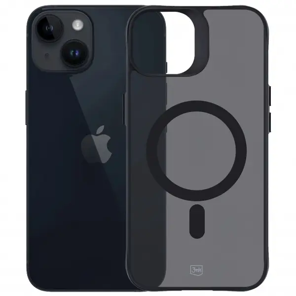 Husa MagSafe pentru Apple iPhone 14 / 13, 3MK, Smoke MagCase, Neagra