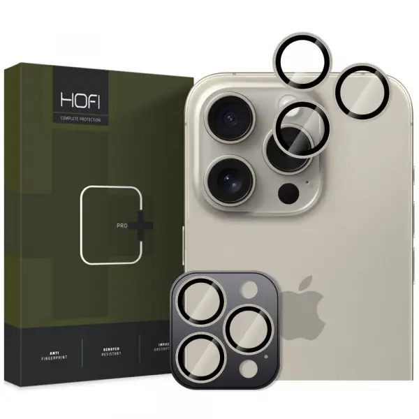 Folie de protectie Camera Spate HOFI CamRing PRO+ pentru Apple iPhone 17 Pro / 16 Pro Max / 16 Pro, Sticla Securizata, Gri