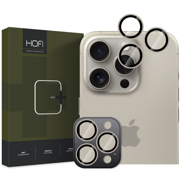 Folie de protectie Camera Spate HOFI CamRing PRO+ pentru Apple iPhone 17 Pro / 16 Pro Max / 16 Pro, Sticla Securizata, Gri