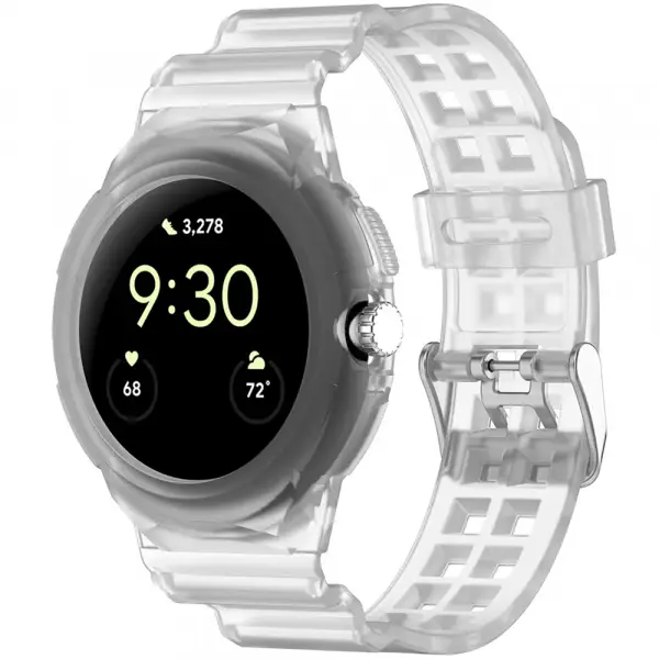 Curea Techsuit W065 pentru Google Pixel Watch 4 41mm /  Watch 3 41mm / Watch 2 / Watch, Transparenta