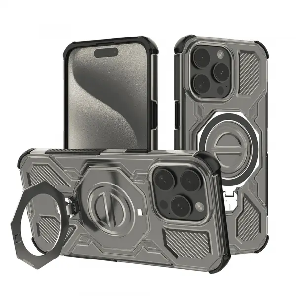 Husa pentru Apple iPhone 15 Pro, Techsuit, Carbon Shield Pro, Fumurie