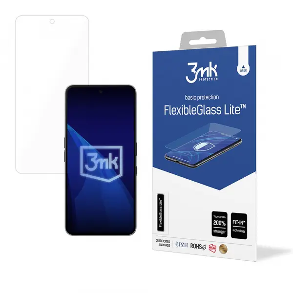 Folie de protectie Ecran 3MK FlexibleGlass Lite pentru Nothing Phone (3a) / Phone (3a) Pro, Sticla Flexibila, Full Glue