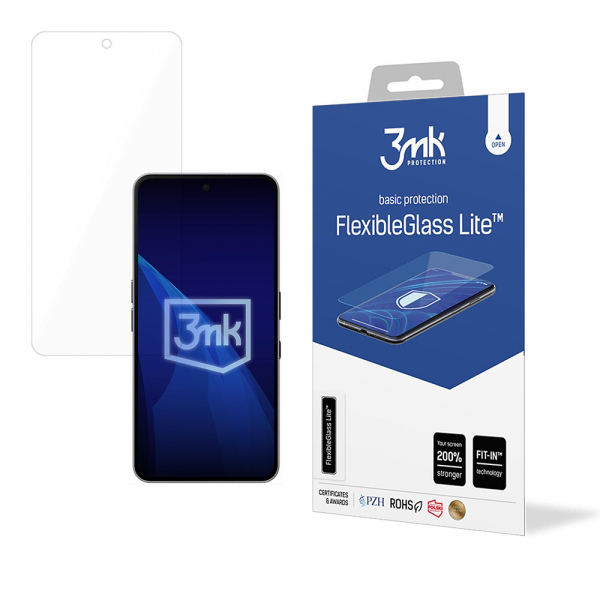 Folie de protectie Ecran 3MK FlexibleGlass Lite pentru Nothing Phone (3a) / Phone (3a) Pro, Sticla Flexibila, Full Glue