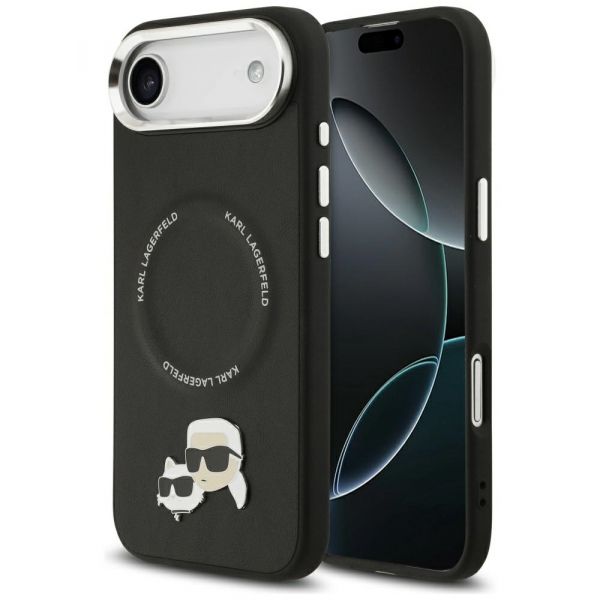 Husa MagSafe pentru Apple iPhone 17 Air, Karl Lagerfeld, Karl & Choupette Pins, Neagra