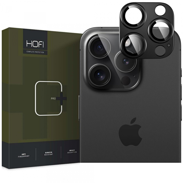 Folie de protectie Camera Spate HOFI Fullcam pentru Apple iPhone 16 Pro Max / 16 Pro, Sticla Securizata, Neagra