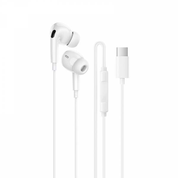 Handsfree USB-C Borofone BM100 Pro Fuente, Alb