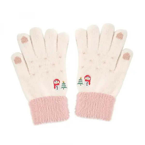 Manusi De Iarna Tactile Dama Techsuit ST0011, Marime 17cm, Albe
