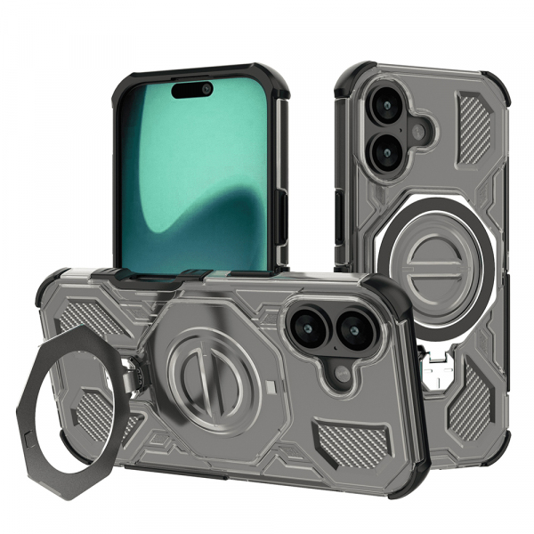 Husa pentru Apple iPhone 16, Techsuit, Carbon Shield Pro, Fumurie