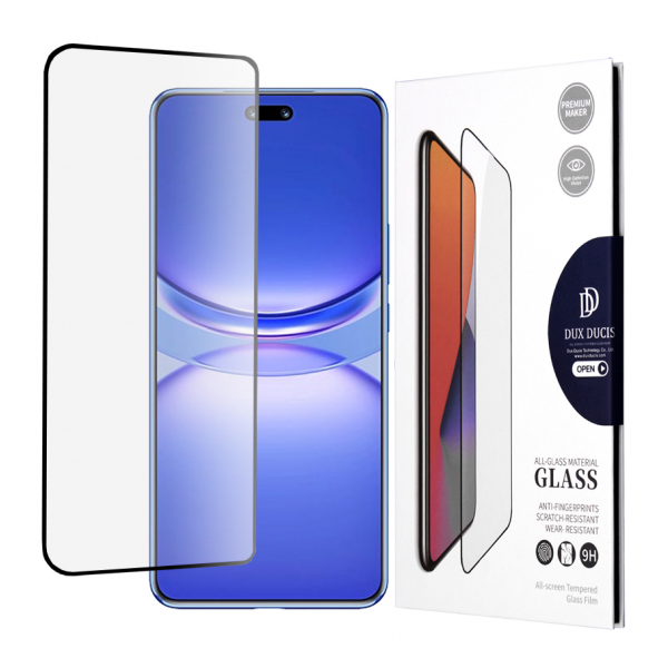 Folie de protectie Ecran DUX DUCIS pentru Huawei nova 12 Pro, Sticla Securizata, Edge Glue, Neagra