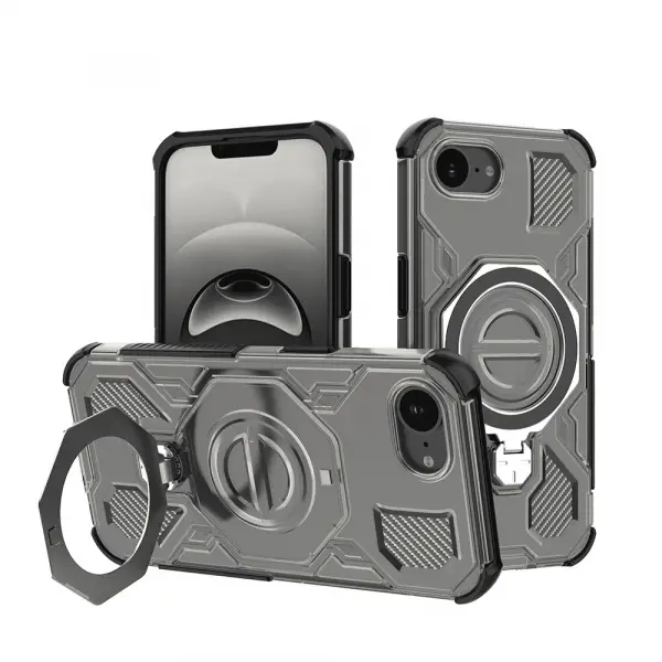 Husa pentru Apple iPhone 17e / 16e, Techsuit, Carbon Shield Pro, Fumurie
