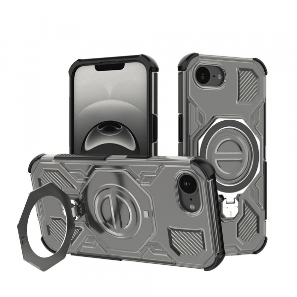 Husa pentru Apple iPhone 17e / 16e, Techsuit, Carbon Shield Pro, Fumurie