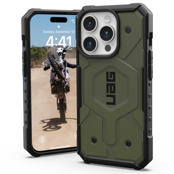 Husa MagSafe pentru Apple iPhone 15 Pro, Urban Armor Gear, Pathfinder, Verde