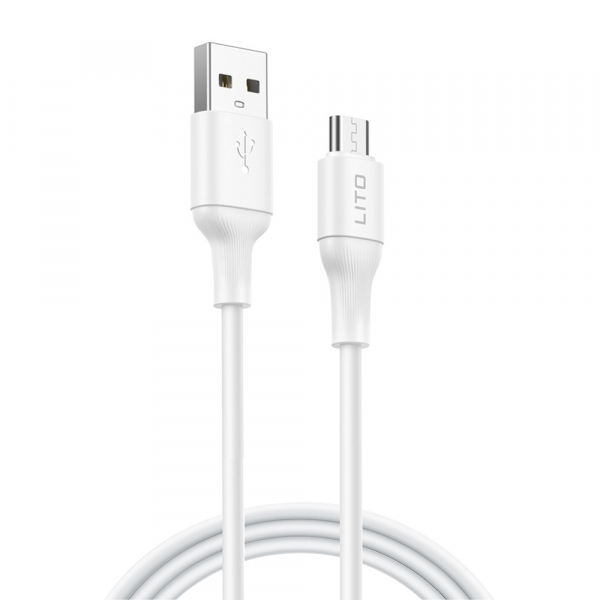 Cablu Date si Incarcare USB-A - microUSB Lito LD06V, 18W, 1m, Alb