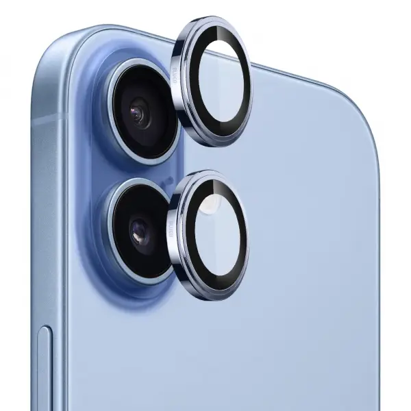Folie de protectie Camera Spate Blueo Sapphire Crystal pentru Apple iPhone 17, Sticla Securizata, Bleu