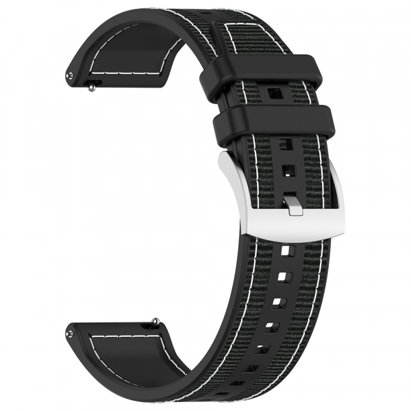 Curea Techsuit W051 pentru Huawei Watch / Xiaomi Watch Series, 22mm, Neagra