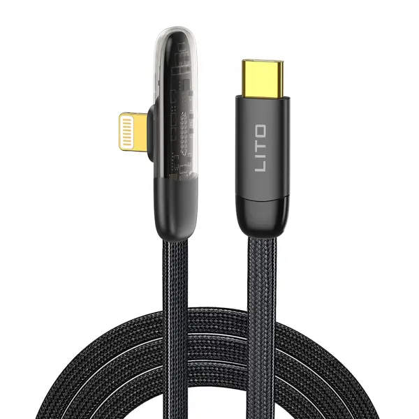 Cablu Date si Incarcare USB-C - Lightning Lito LD11CL, 30W, 1m, Negru