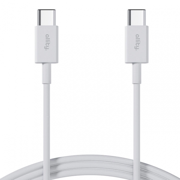 Cablu Date si Incarcare USB-C - USB-C Allity. AUC-03, 100W, 1m, Alb