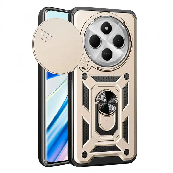 Husa pentru Xiaomi Poco C75 / Redmi 14C, Techsuit, CamShield, Aurie