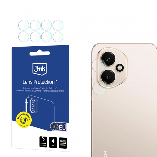 Folie de protectie Camera Spate 3MK Protection pentru Honor 400, Sticla Flexibila, Set 4 bucati, Transparenta