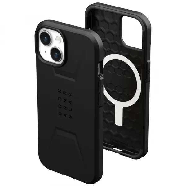 Husa MagSafe pentru Apple iPhone 15 Plus, Urban Armor Gear, Civilian, Neagra