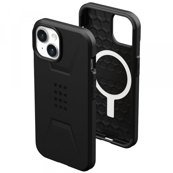 Husa MagSafe pentru Apple iPhone 15 Plus, Urban Armor Gear, Civilian, Neagra
