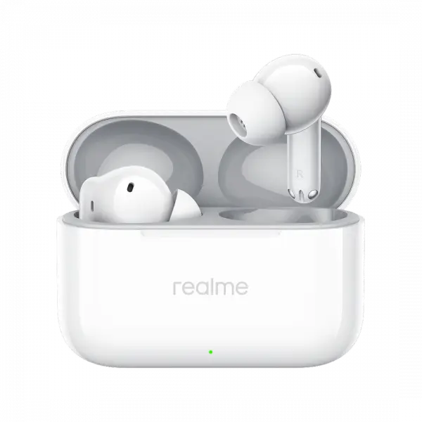 Handsfree Bluetooth Realme Buds T200, TWS, ANC, MultiPoint, Alb