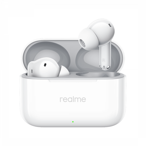 Handsfree Bluetooth Realme Buds T200, TWS, ANC, MultiPoint, Alb