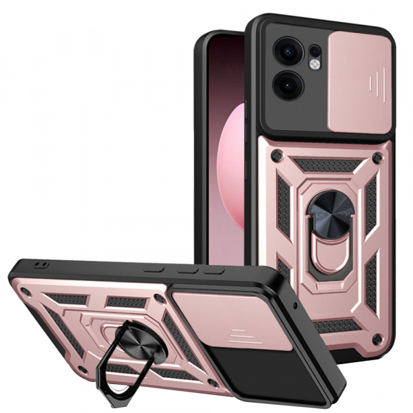 Husa pentru Oppo Reno13 FS 5G / Reno13 F 4G / Reno13 F, Techsuit, CamShield, Roz