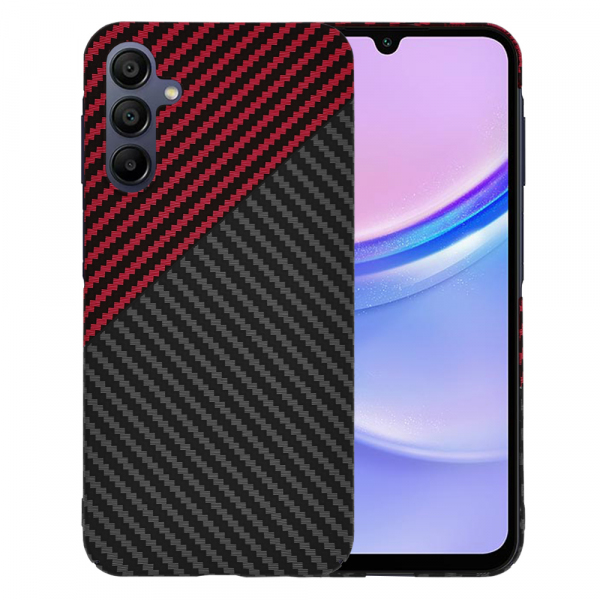 Husa pentru Samsung Galaxy A15 5G A156 / A15 A155, Techsuit, Carbonite FiberShell, Neagra Rosie