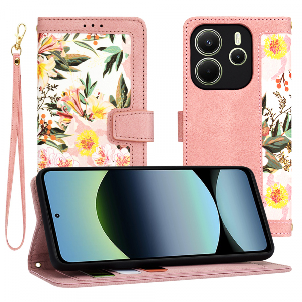Husa pentru Xiaomi Redmi Note 14 4G (Regional), Techsuit, FlipCraft, Roz