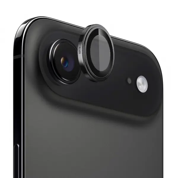 Folie de protectie Camera Spate Blueo Sapphire Crystal pentru Apple iPhone 17 Air, Sticla Securizata, Neagra