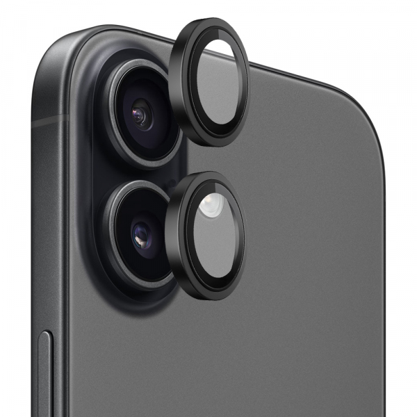 Folie de protectie Camera Spate Blueo Metal Frame pentru Apple iPhone 17, Sticla Securizata, Neagra