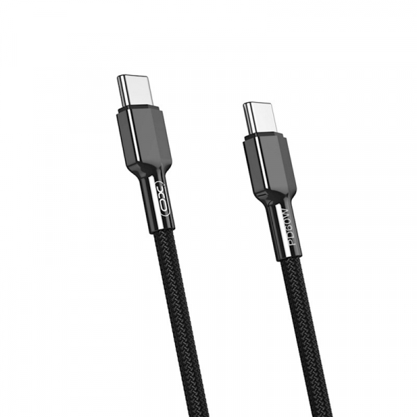 Cablu Date si Incarcare USB-C - USB-C XO Design NB183B, 60W, 1m, Negru