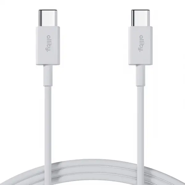 Cablu Date si Incarcare USB-C - USB-C Allity. AUC-03, 100W, 2m, Alb