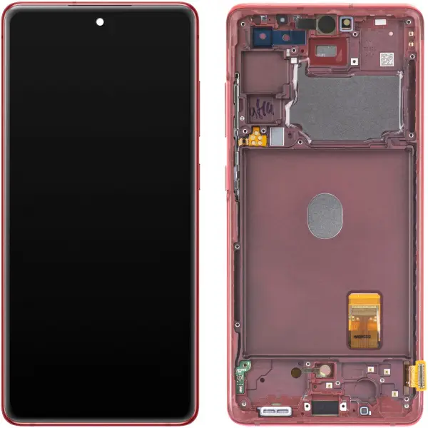 Display cu Touchscreen Samsung Galaxy S20 FE 5G G781, cu Rama, Rosu, Service Pack GH82-24214E
