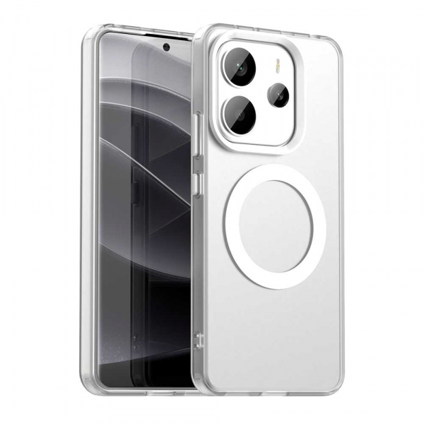 Husa MagSafe pentru Xiaomi Redmi Note 14 4G (Standard), Techsuit, CandyCase, Alba