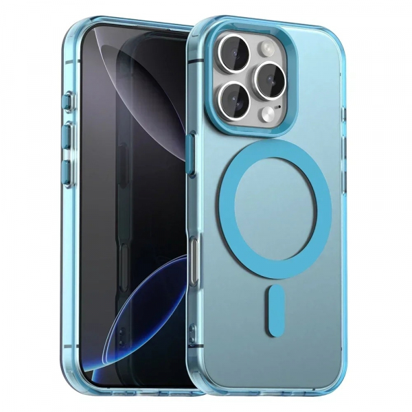 Husa MagSafe pentru Apple iPhone 16 Pro Max, Techsuit, CandyCase, Albastra
