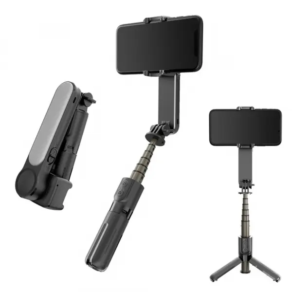 Gimbal Stabilizator Bluetooth Techsuit L09 Gimbal, Universal, Negru