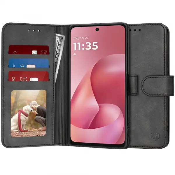 Husa pentru Motorola Moto G67 Power / G57 Power, Techsuit, Diary Book, Neagra